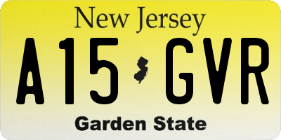 NJ license plate A15GVR