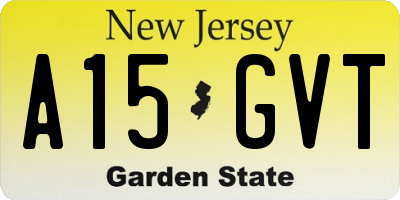 NJ license plate A15GVT