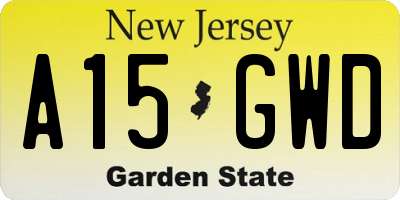 NJ license plate A15GWD