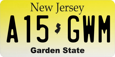 NJ license plate A15GWM