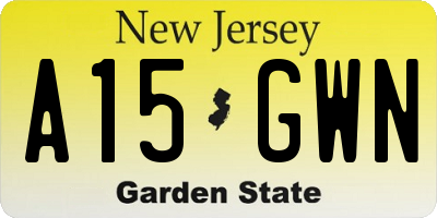 NJ license plate A15GWN