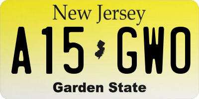 NJ license plate A15GWO