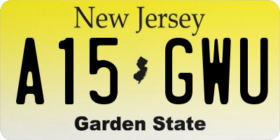 NJ license plate A15GWU