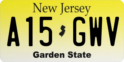 NJ license plate A15GWV