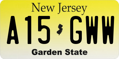 NJ license plate A15GWW