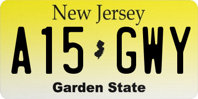 NJ license plate A15GWY