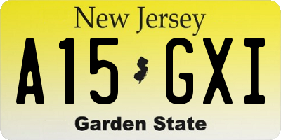 NJ license plate A15GXI