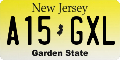 NJ license plate A15GXL