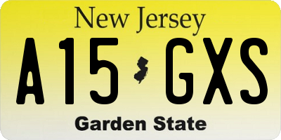 NJ license plate A15GXS