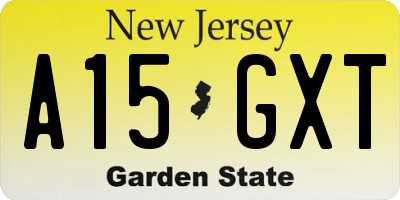 NJ license plate A15GXT