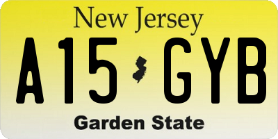 NJ license plate A15GYB
