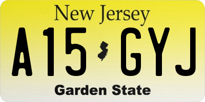 NJ license plate A15GYJ