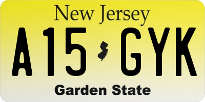 NJ license plate A15GYK