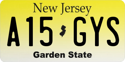 NJ license plate A15GYS