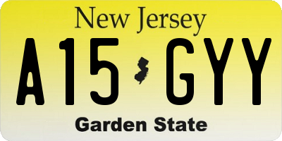 NJ license plate A15GYY