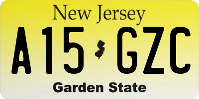 NJ license plate A15GZC