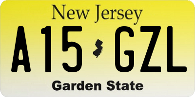 NJ license plate A15GZL