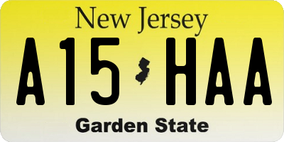 NJ license plate A15HAA