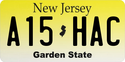 NJ license plate A15HAC