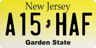 NJ license plate A15HAF