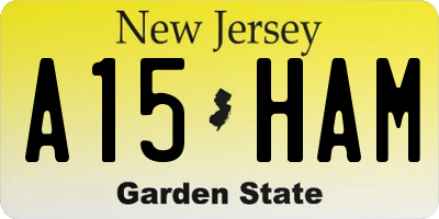 NJ license plate A15HAM