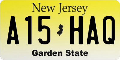 NJ license plate A15HAQ