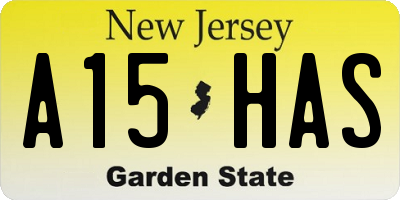 NJ license plate A15HAS