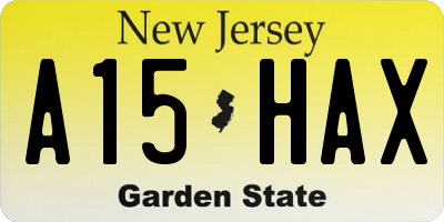 NJ license plate A15HAX