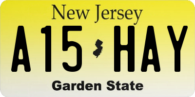 NJ license plate A15HAY