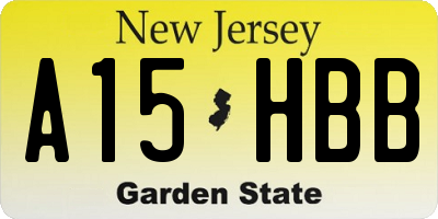 NJ license plate A15HBB