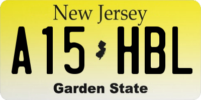 NJ license plate A15HBL