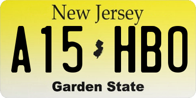 NJ license plate A15HBO