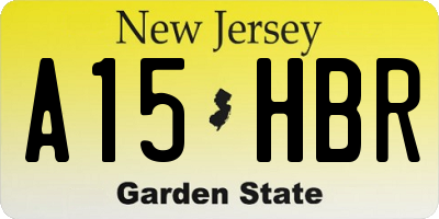 NJ license plate A15HBR