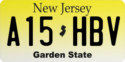 NJ license plate A15HBV