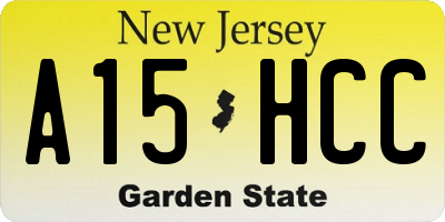 NJ license plate A15HCC