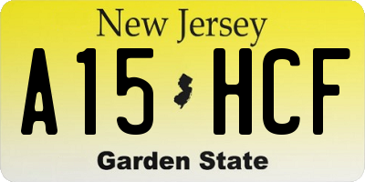 NJ license plate A15HCF
