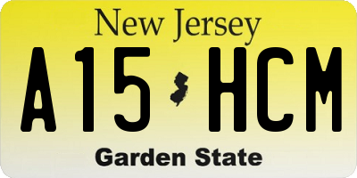 NJ license plate A15HCM