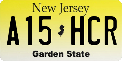 NJ license plate A15HCR