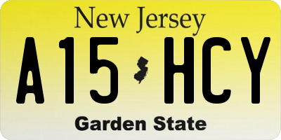 NJ license plate A15HCY