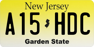 NJ license plate A15HDC