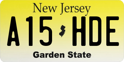 NJ license plate A15HDE