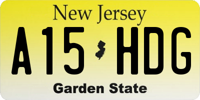 NJ license plate A15HDG