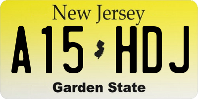 NJ license plate A15HDJ