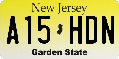 NJ license plate A15HDN
