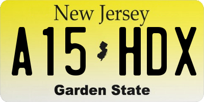 NJ license plate A15HDX