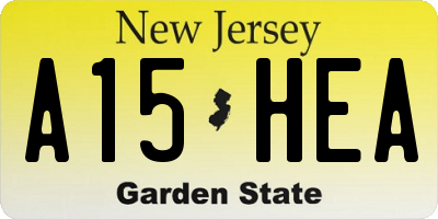 NJ license plate A15HEA