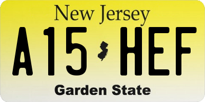 NJ license plate A15HEF