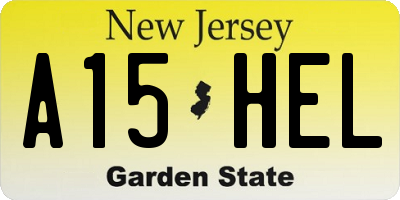 NJ license plate A15HEL