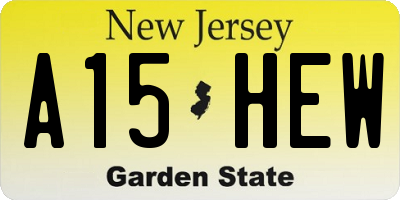 NJ license plate A15HEW