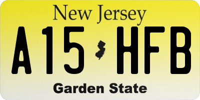 NJ license plate A15HFB
